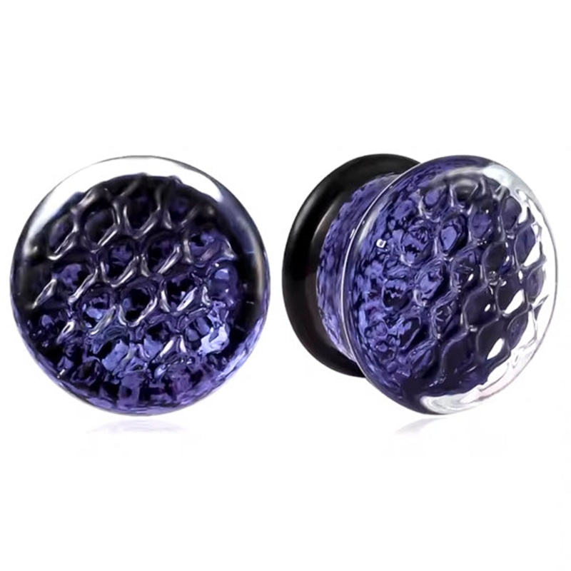 Purple Dichroic Honeycomb Plugs 2 gauge (6mm) Purple Pair