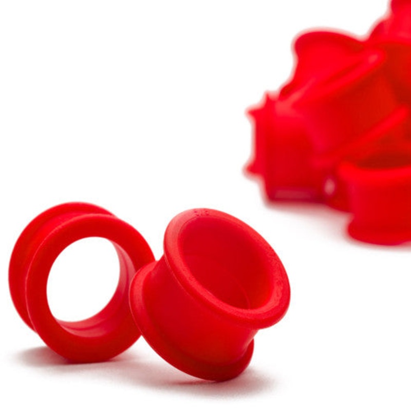 Red Tunnels by Kaos Softwear 6 gauge (4.1mm) Red