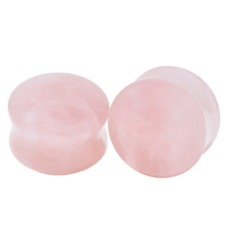 Rose Quartz Plugs by Diablo Organics 8 gauge (3mm) Rose Quartz Pair