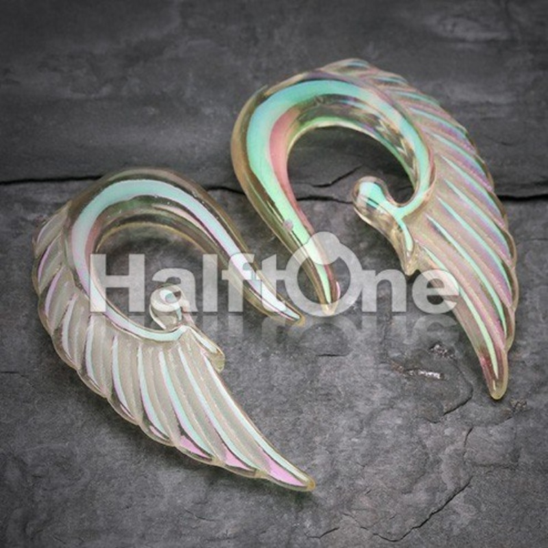 Angel Wing Hangers 12 gauge (2mm) White Pearl Pair