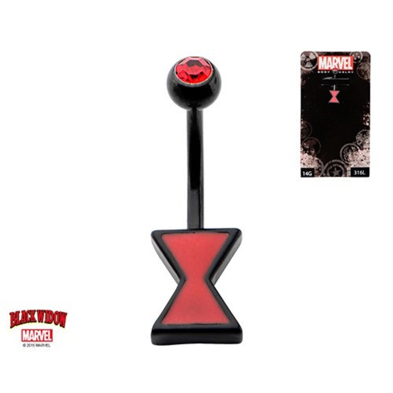 Black Widow Belly Barbell 14g – 7/16″ long (11mm) Black Stainless