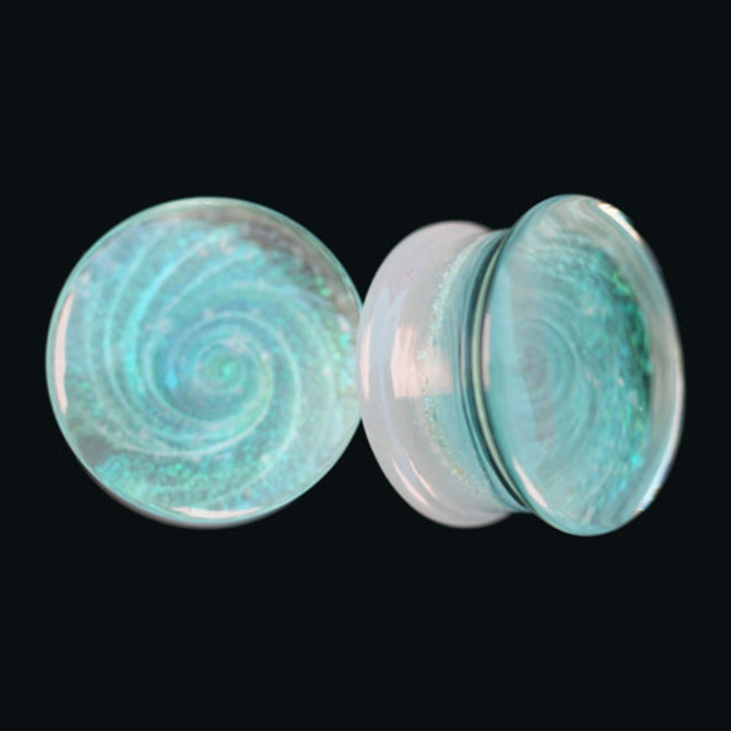 Blizzard Glass Plugs 2 gauge (6mm) Green Pair