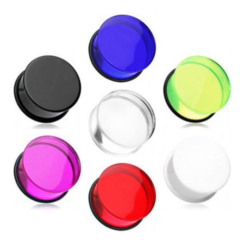 Single Flare Acrylic Plugs 10 gauge (2.5mm) Black Pair