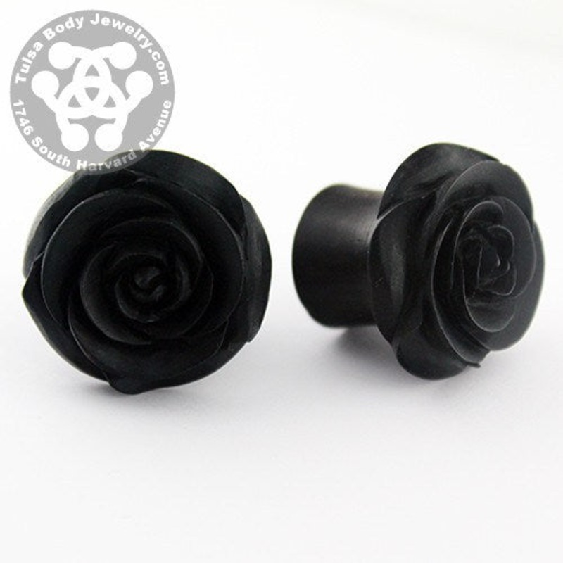 Smooth Rosebud Plugs by Urban Star Organics 4 gauge (5mm) Arang Wood Pair