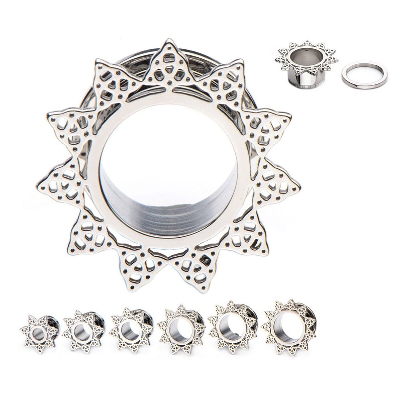 Triptych Screw-On Tunnels 00 gauge (10mm) Stainless Steel Pair