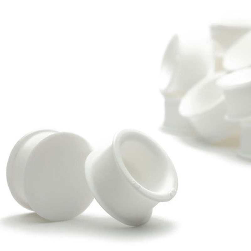 White Hollow Plugs by Kaos Softwear 10 gauge (2.6mm) White