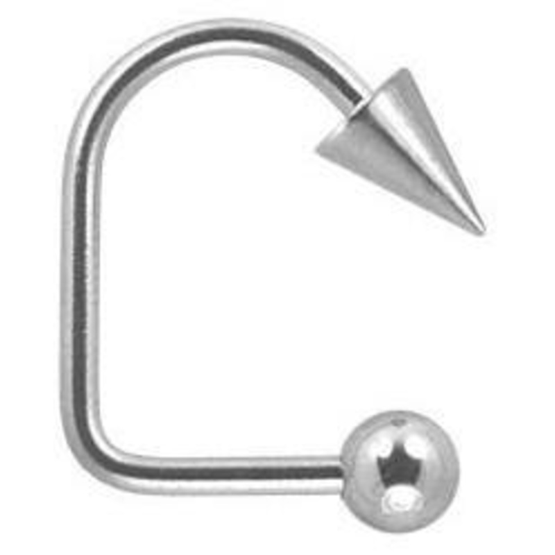 14g Ball & Cone Stainless Lip Loop 14g – 3/8″ – 4mm ends Stainless Steel