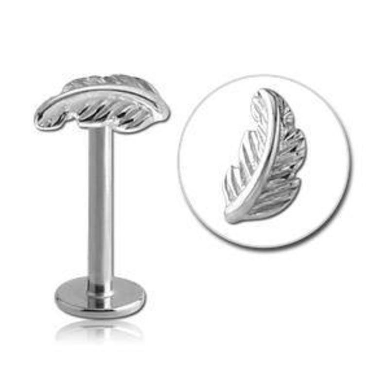 16g Feather Stainless Labret 16g – 5/16″ long (8mm) Stainless Steel
