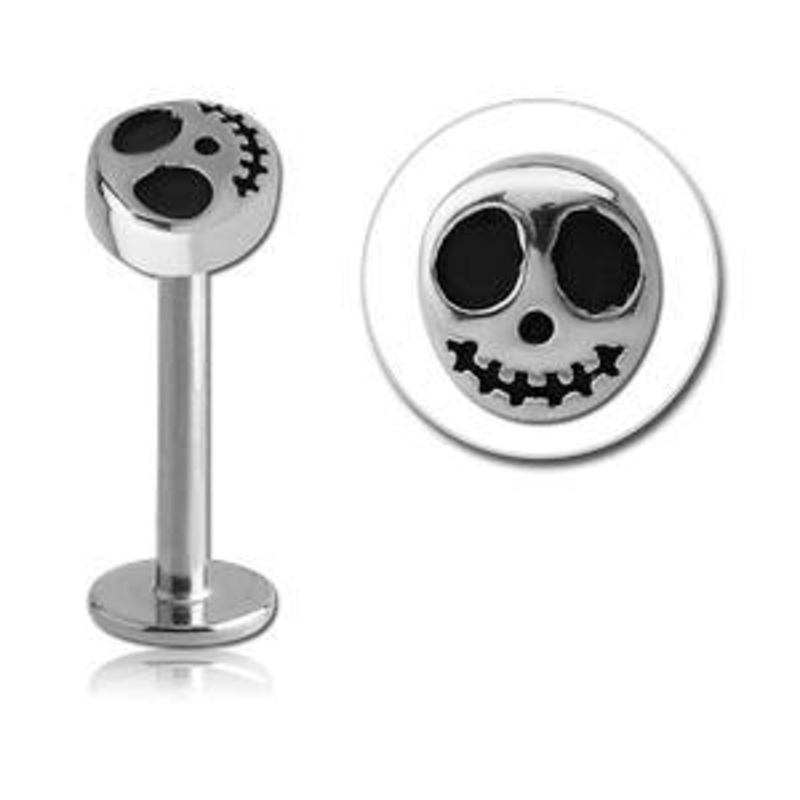 16g Skellington Stainless Labret 16g – 5/16″ long (8mm) Stainless Steel