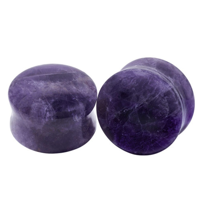 Amethyst Plugs by Diablo Organics 4 gauge (5mm) Amethyst Pair