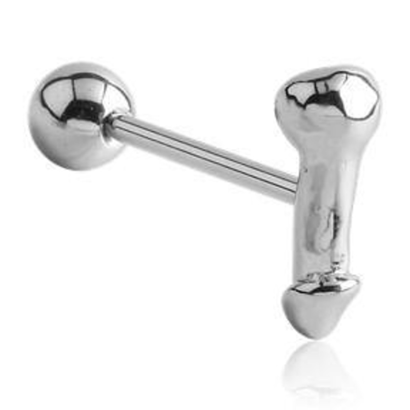 Penis Stainless Tongue Barbell 14g – 5/8″ long (16mm) Stainless Steel