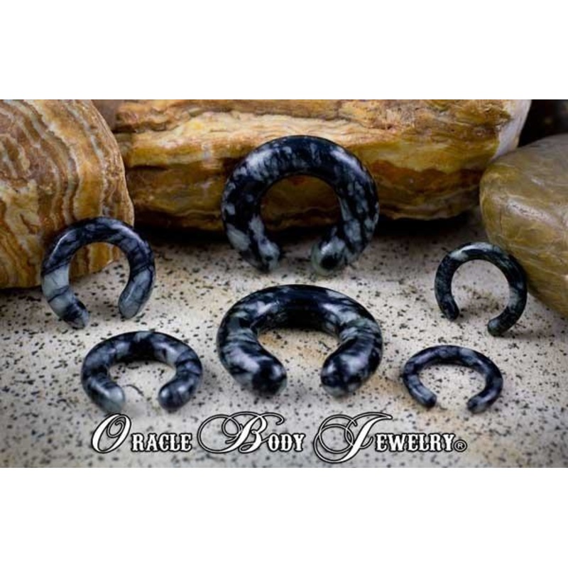 Picasso Jasper Rings by Oracle Body Jewelry 6 gauge (4mm) Picasso Jasper Pair