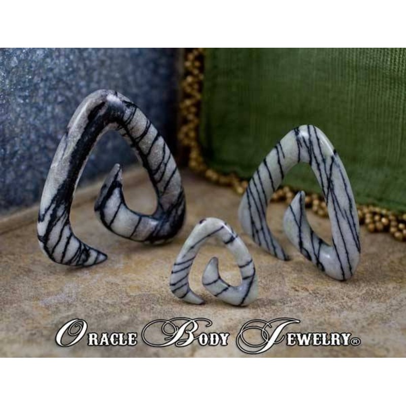 Picasso Jasper Trinity Spirals by Oracle Body Jewelry 6 gauge (4mm) Picasso Jasper Pair