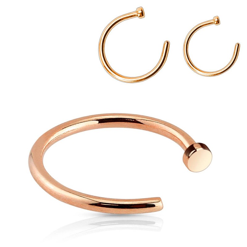 Rose Gold Nose Hoop 20g – 1/4″ diameter (6mm) Rose Gold Stainless