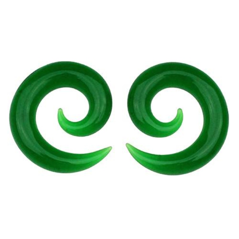 Spirals by Gorilla Glass 2 gauge (6mm) Smoke Pair