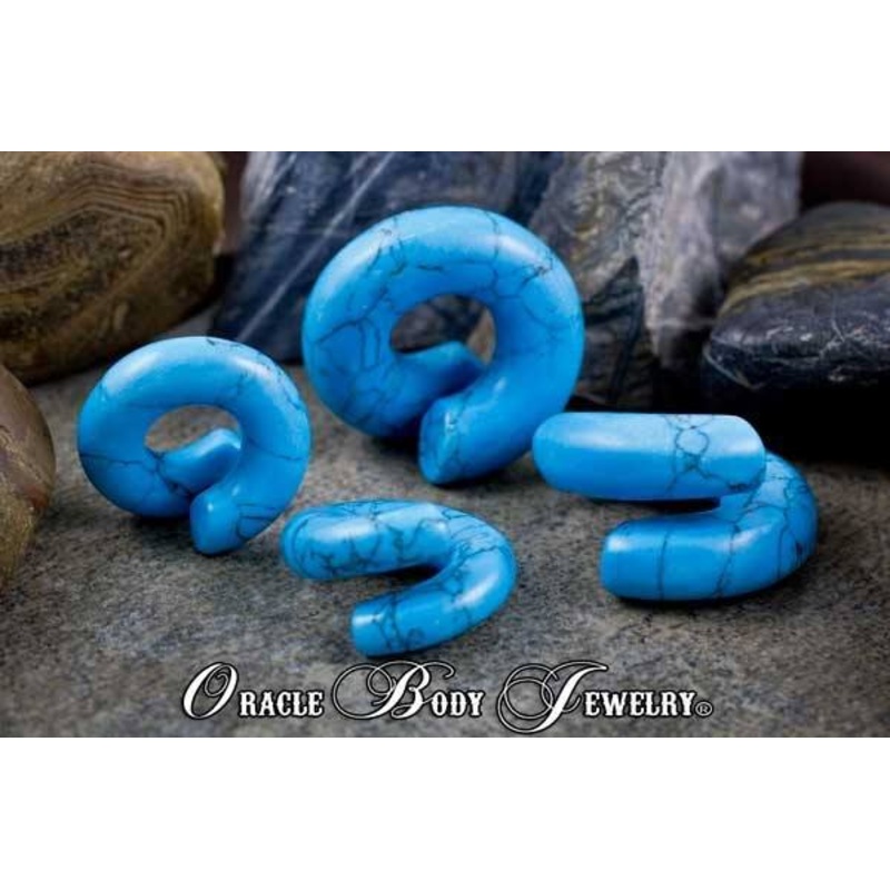 Turquoise Coils by Oracle Body Jewelry 1/2 inch (12.5mm) Turquoise Pair