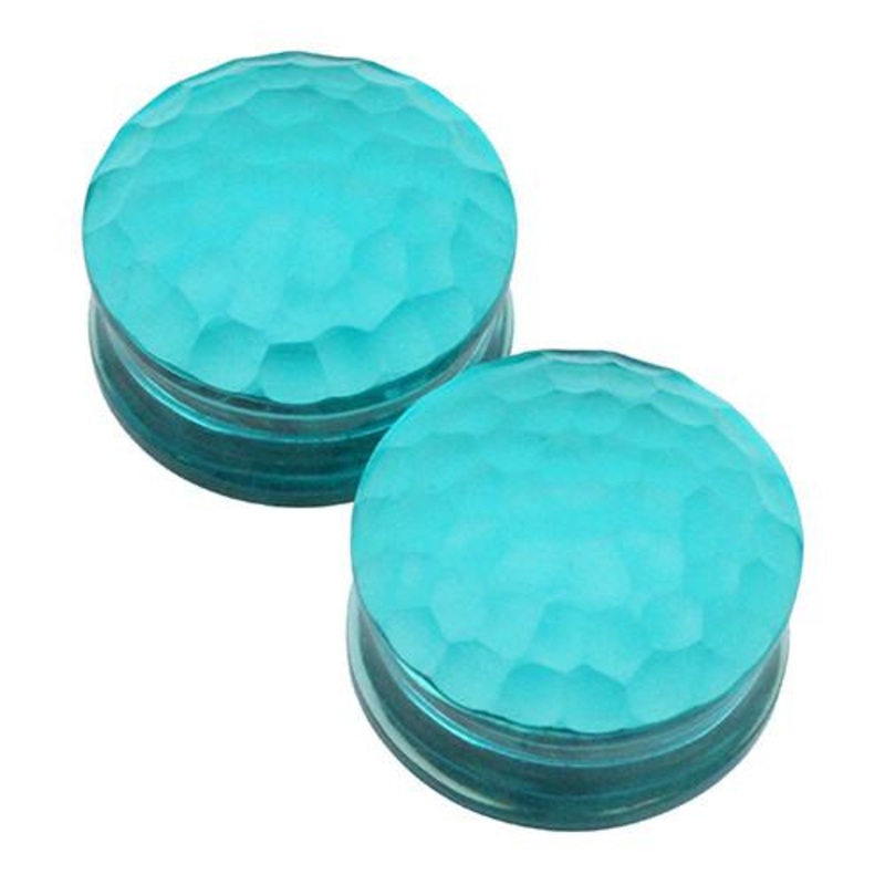 Turquoise Martelle Plugs by Gorilla Glass 0 gauge (8mm) Turquoise Pair