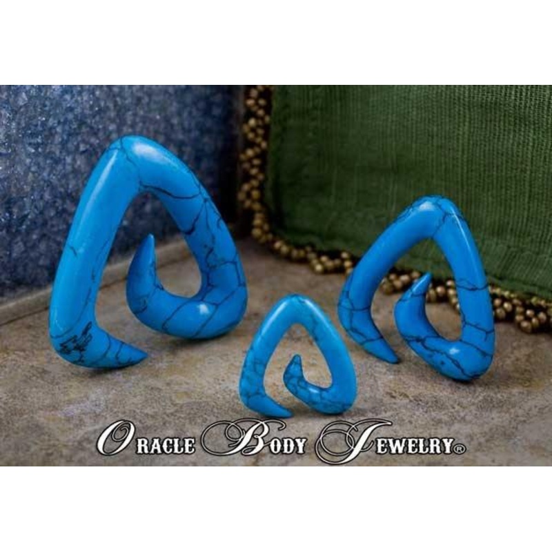 Turquoise Trinity Spirals by Oracle Body Jewelry 0 gauge (8mm) Turquoise Pair