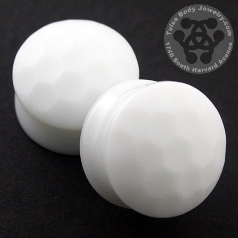 White Martelle Plugs by Gorilla Glass 1 inch (25mm) White Pair