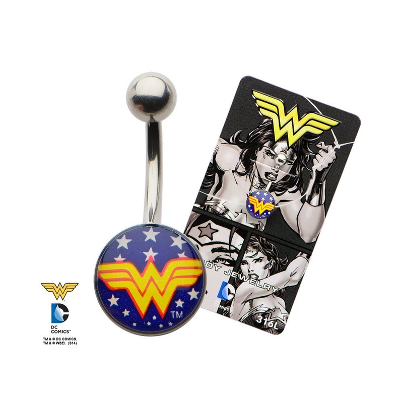 Wonder Woman Belly Ring 14g – 3/8″ long (10mm) Stainless Steel