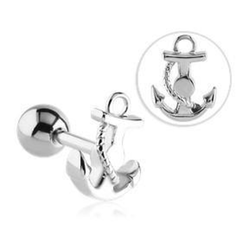 Anchor Stainless Tongue Barbell 14g – 5/8″ long (16mm) Stainless Steel
