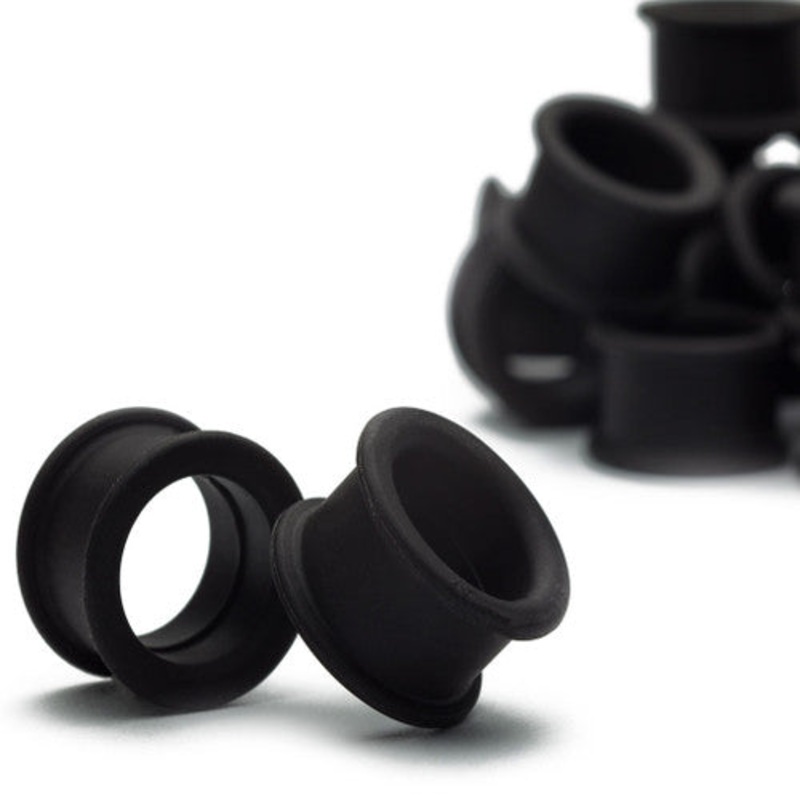 Black Tunnels by Kaos Softwear 6 gauge (4.1mm) Black