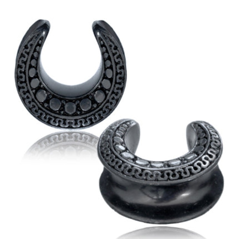Ornate Gun Metal Saddle Spreaders 9/16 inch (14mm) Gun Metal Pair