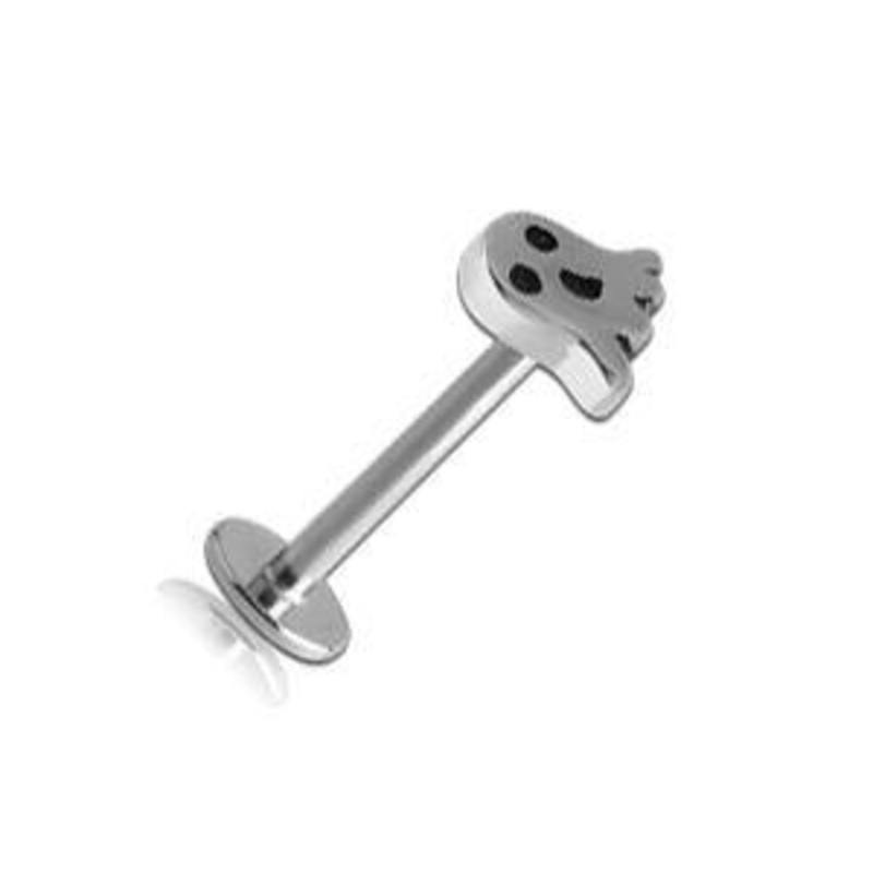 16g Ghost Stainless Labret 16g – 5/16″ long (8mm) Stainless Steel