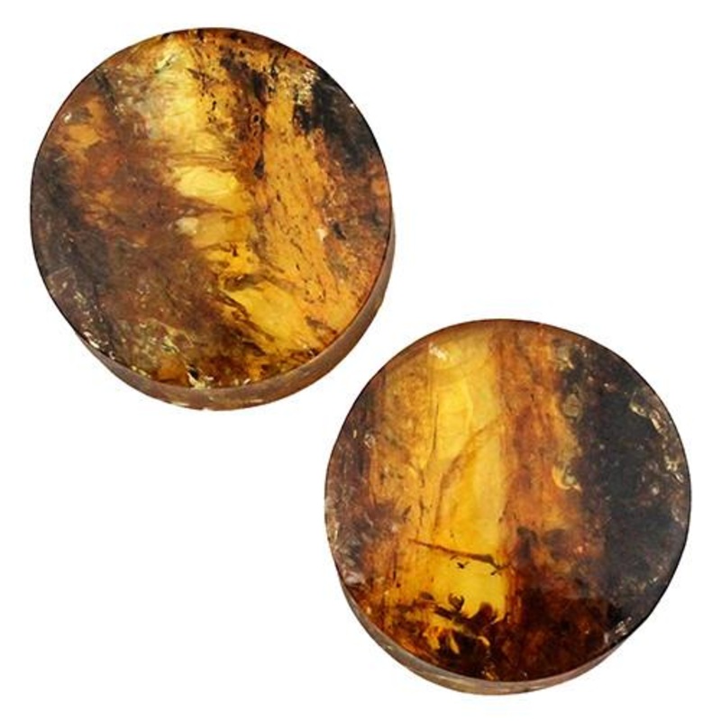 Amber Plugs by Diablo Organics 3/4 inch (19mm) Amber Pair