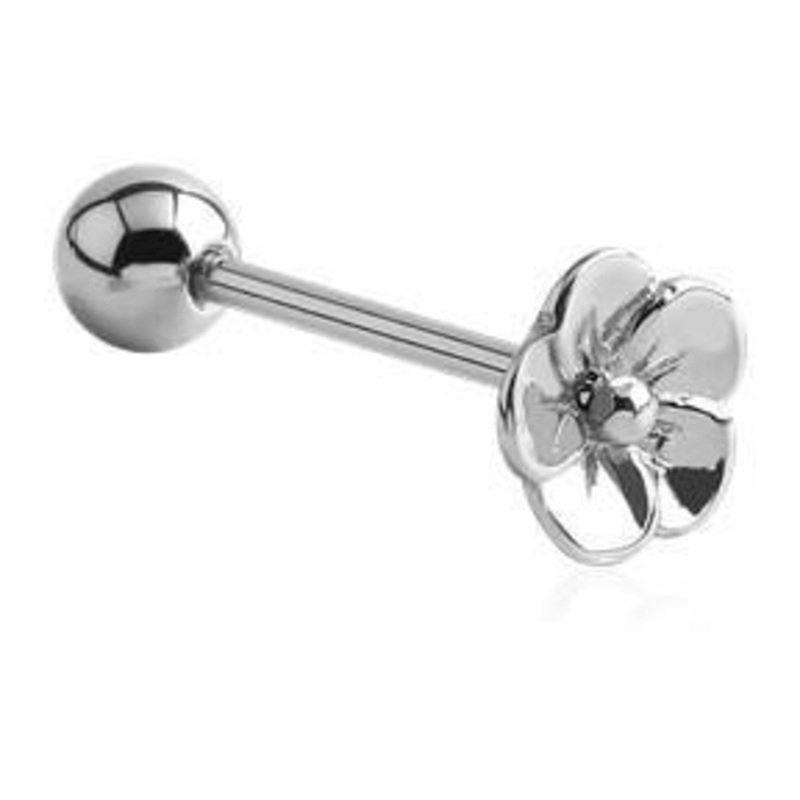Daisy Stainless Tongue Barbell 14g – 5/8″ long (16mm) Stainless Steel