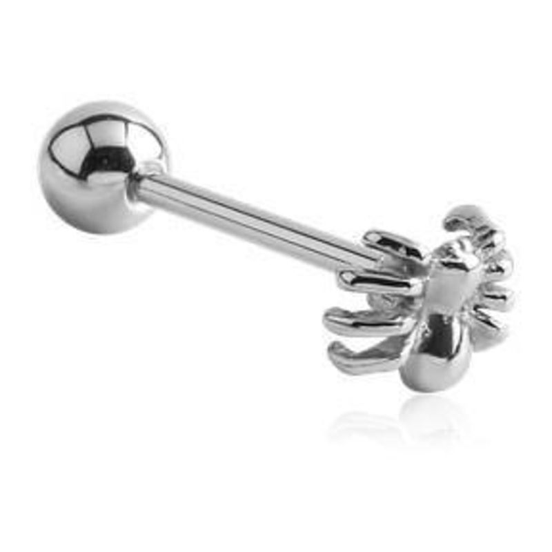 Spider Stainless Tongue Barbell 14g – 5/8″ long (16mm) Stainless Steel