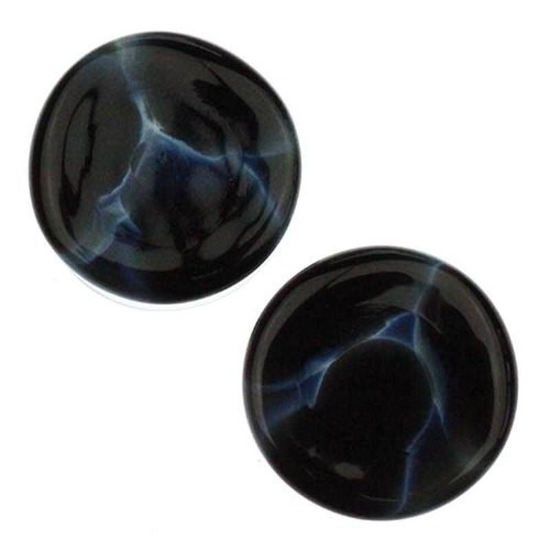 Tesla Plugs by Glasswear Studios 7/16 inch (11mm) Black Pair