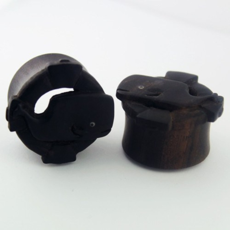 Whale Overboard Plugs by Urban Star Organics 00 gauge (9.5mm) Arang Wood Pair
