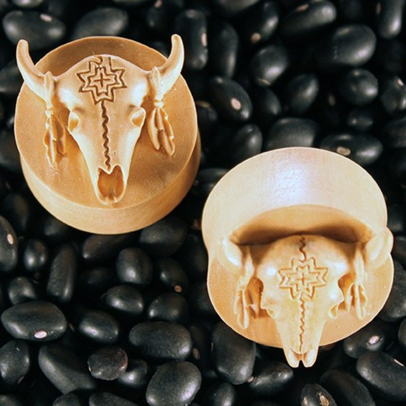 Wild Buffalo Plugs by Urban Star Organics 00 gauge (9.5mm) Crocodile Wood Pair