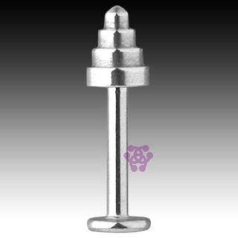 14g Stepped Spike Stainless Labret 14g – 3/8″ long (10mm) Stainless Steel