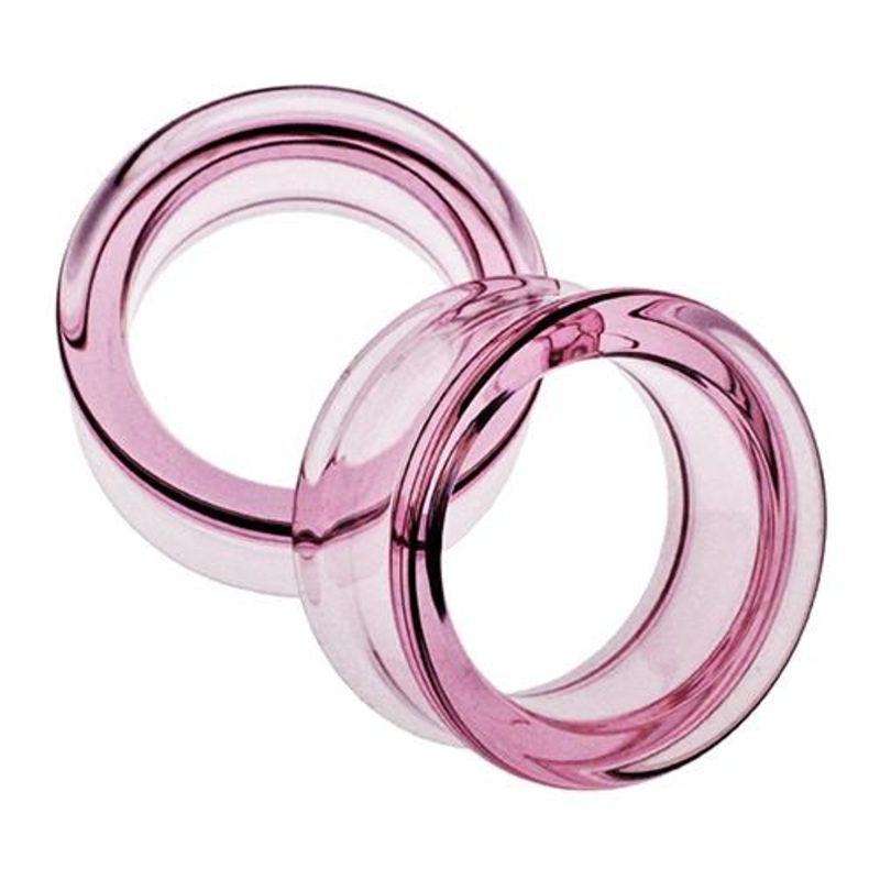 Pink Tunnels by Glasswear Studios 15/16 inch (24mm) Pink Pair