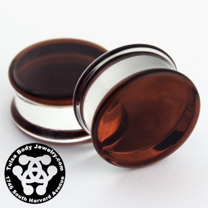 Sienna Double Flare Plugs by Glasswear Studios 4 gauge (5mm) Sienna Pair