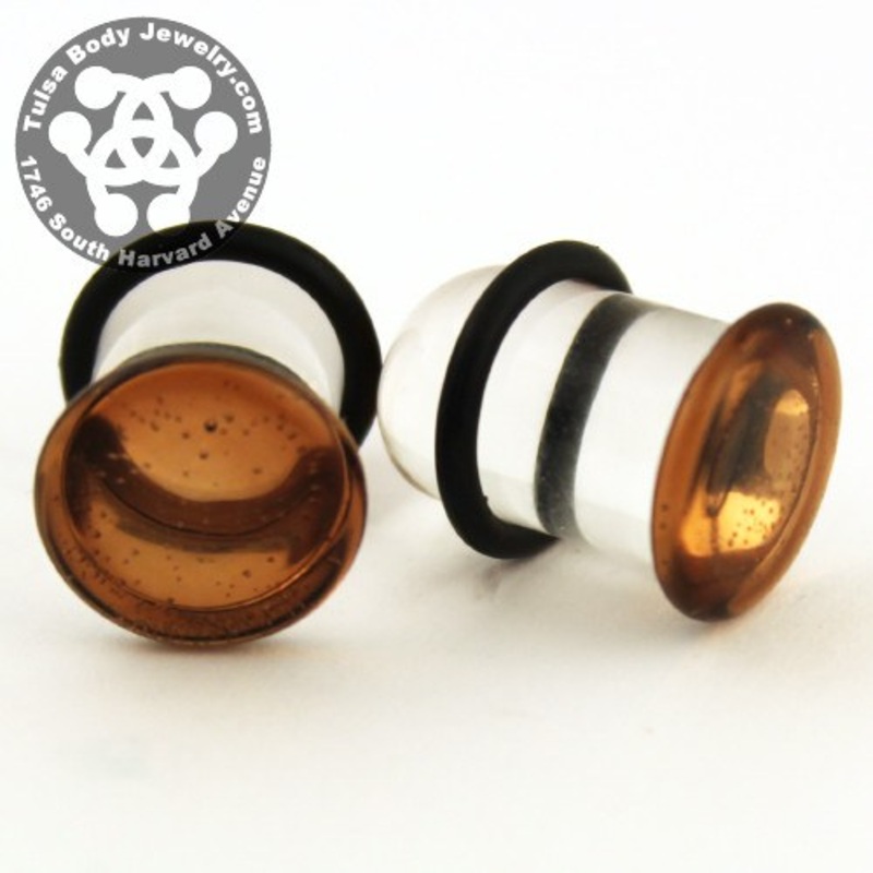 Sienna Single Flare Plugs by Glasswear Studios 12 gauge (2mm) Sienna Pair