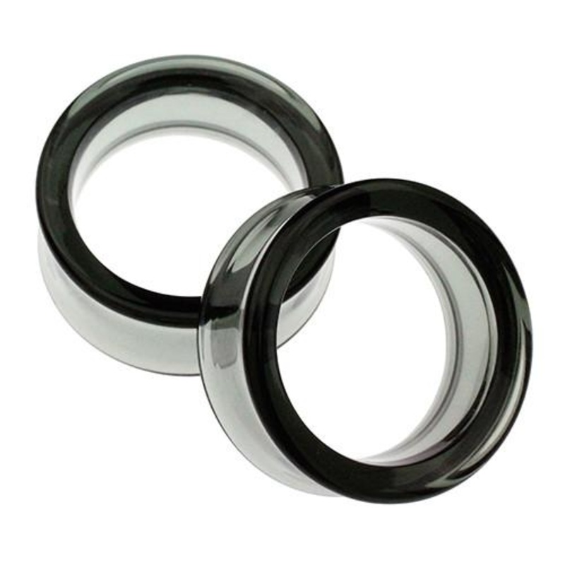 Smoke Tunnels by Glasswear Studios 1 inch (26mm) Smoke Grey Pair