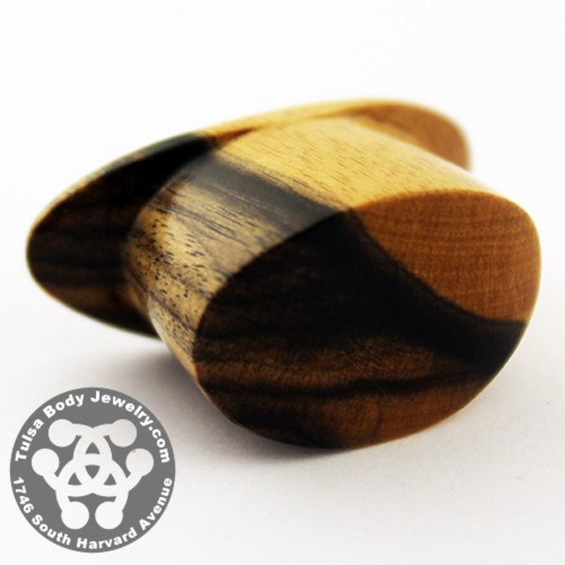 Tiger Ebony Oval Labret by Diablo Organics 3/4 inch (19mm) Tiger Ebony