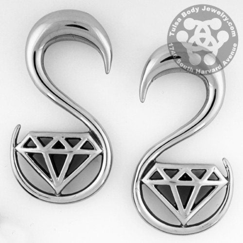 Urban Diamond Stainless Hangers 8 gauge (3mm) Stainless Steel Pair
