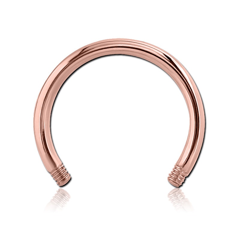 14g Rose Gold Circular Barbell (external, no ends) 2-PACK 14g – 5/16″ diameter (8mm) Rose Gold Stainless