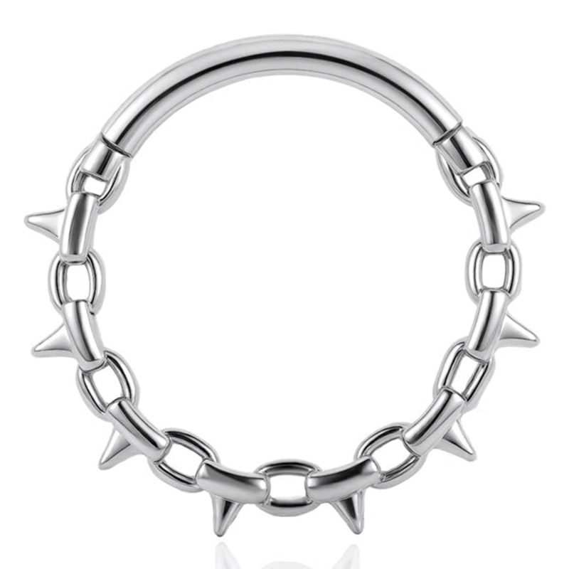 16g Stainless Spike Chain Hinged Segment Ring 16g – 5/16″ diameter (8mm) Stainless Steel