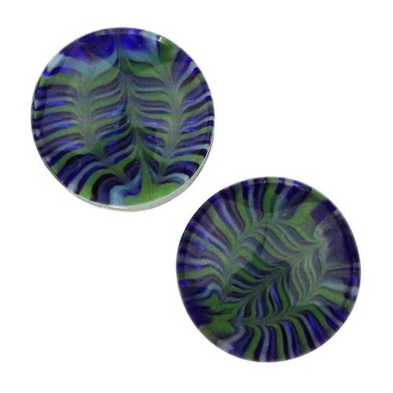Water Feather Plugs by Gorilla Glass 0 gauge (8mm) Water Pair
