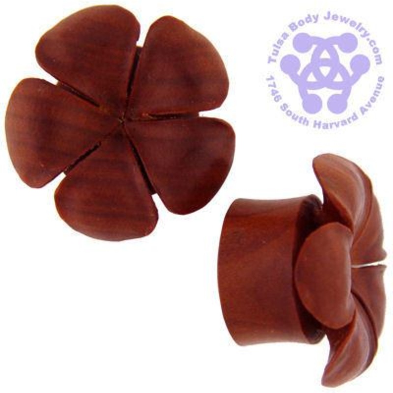 Plumeria Plugs by Urban Star Organics 8 gauge (3mm) Sabo Wood Pair