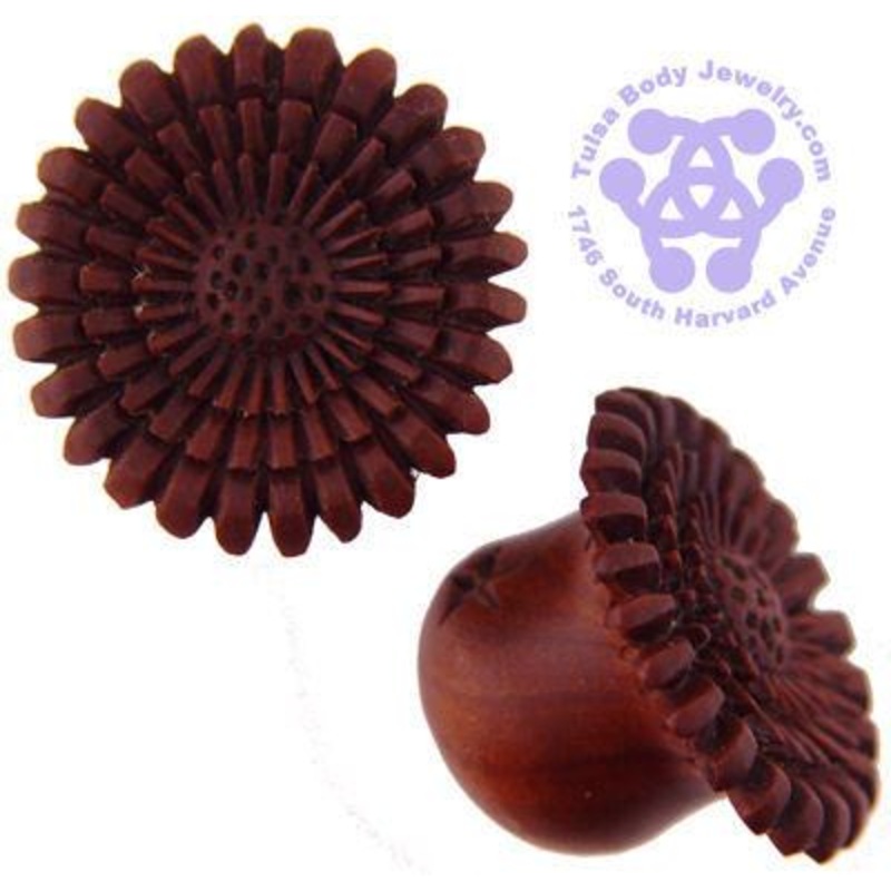 Queen Daisy Plugs by Urban Star Organics 00 gauge (9.5mm) Sabo Wood Pair