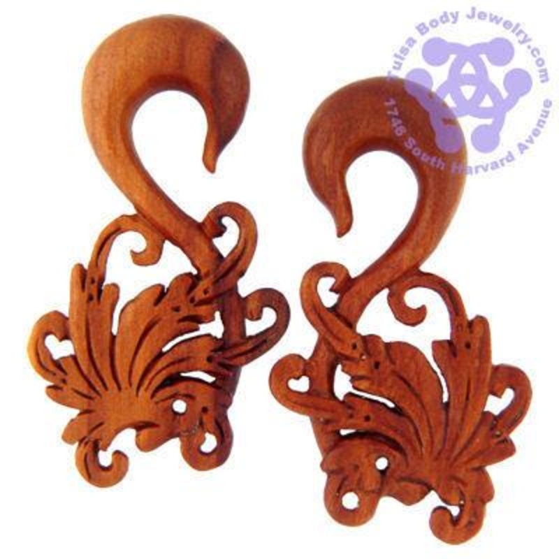 Rainforest Hangers by Urban Star Organics 12 gauge (2mm) Sabo Wood Pair