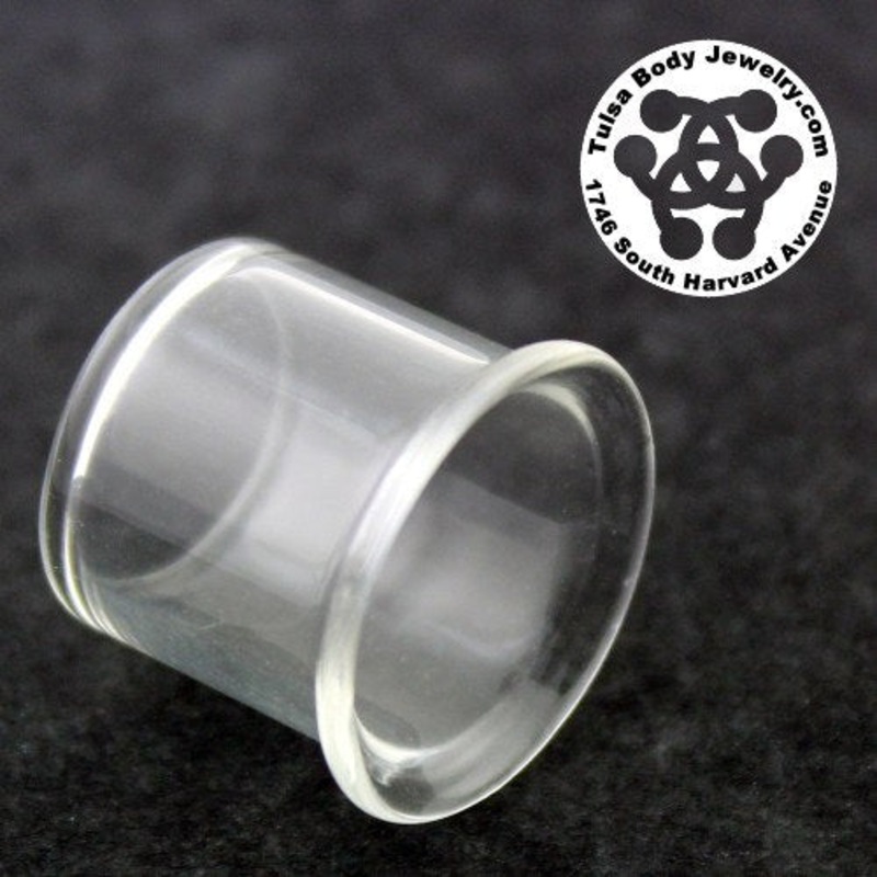 Single Flare Clear Tunnels by Glasswear Studios 8 gauge (3mm) Clear Pair