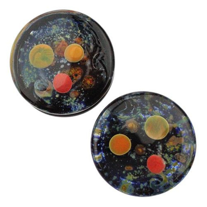 Space Plugs by Glasswear Studios 5/8 inch (16mm) Space Pair
