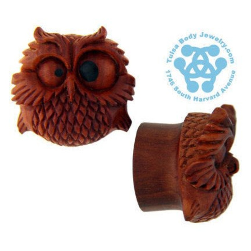 Spazzy Owl Plugs by Urban Star Organics 0 gauge (8mm) Sabo Wood Pair